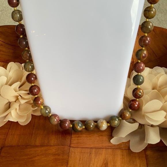 Natural 10mm Multi-Color Picasso Jasper Round Gemstone Beads Necklaces 20-36'' - Picture 1 of 3